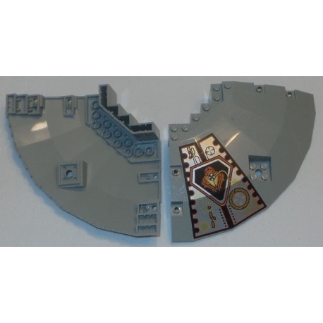 LEGO 30116px2 Panel 14 x 14 x 2 & 2/3 Quarter Saucer Top with UFO Left Pattern