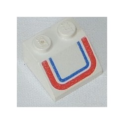 LEGO 3039p0u Slope Brick 45 2 x 2 with Red/Blue U-shaped Stripe Pattern