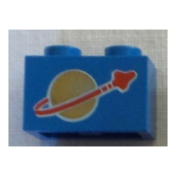 LEGO 3004p90 Brick 1 x 2 with Classic Space Logo Pattern