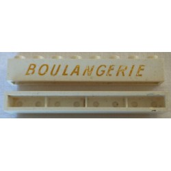 LEGO 3008bd22 without Bottom Tubes with Cross Side Supports with Gold 'BOULANGERIE' Thin Slanted Pattern