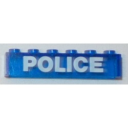 LEGO 3067p12 Brick 1 x 6 without Centre Studs with POLICE Pattern