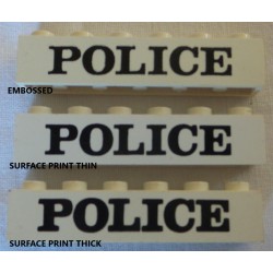 LEGO 3009px10 Brick 1 x 6 with Bold POLICE Pattern