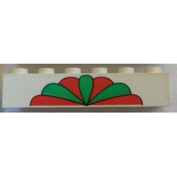 LEGO 3009px25 Brick 1 x 6 with Red and Green Petals Pattern