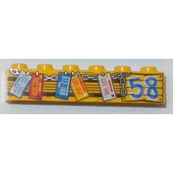 LEGO 3009bd204 Brick 1 x 6 with '58' and Hanging License Plates