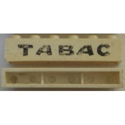 LEGO crssprt02bd49 Brick 1 x 6 without bottom Tubes with Cross Side Supports with Black 'TABAC' (3009)