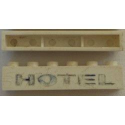 LEGO crssprt02bd26 Brick 1 x 6 without Bottom Tubes with Cross Side Supports with Blue 'HOTEL' Thick (3009)