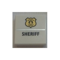 LEGO 3068bbd1102 Tile 2 x 2 with Gold Police Badge and Black 'SHERIFF' Pattern