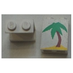 LEGO 4864apx6 Panel 1 x 2 x 2 with Solid Studs and Palm Tree Pattern