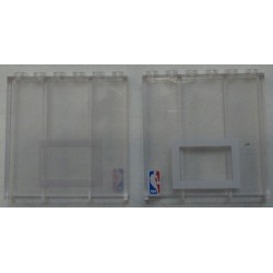 LEGO 3754px6 Brick 1 x 6 x 5 with White Rectangle and NBA Pattern