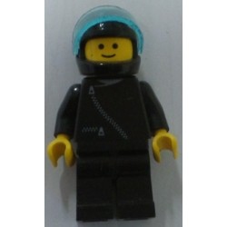LEGO zip003 Jacket with Zipper - Black, Black Legs, Black Helmet, Trans-Light Blue Visor