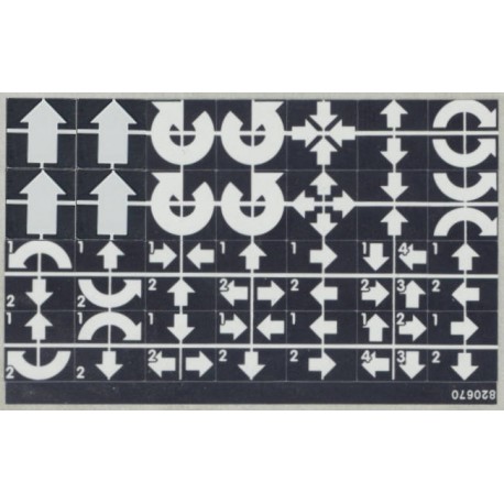 LEGO 820670 Sticker Sheet with White Arrows and Numbers (Technic, 8094 / 9753)