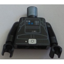 LEGO 973bd1880c01 Minifig Torso TIE Pilot Flight Suit with Control Panel, Tubes, Silver Belt Buckle, Back print