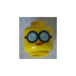 LEGO 3626cbd1885 Minifig Head with Head Female Glasses Round with BrLtBlue Lenses and Black Frames