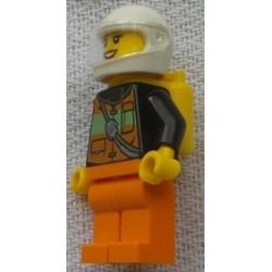 LEGO cty0736 Fire - Female, Reflective Stripe Vest with Pockets and Shoulder Strap, Helmet, Air Tanks
