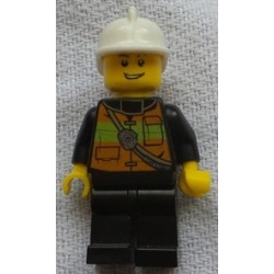 LEGO cty0741 Fire - Reflective Stripe Vest with Pockets and Shoulder Strap, White Fire Helmet
