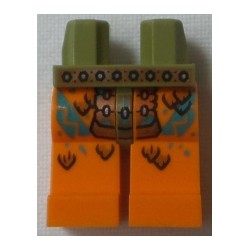 LEGO 970c14bd13 Minifig Hips and Legs with Copper Belt and Armor, Dark Orange and Dark Turquoise Scales