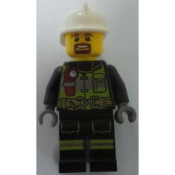 LEGO cty0635 Fire - Reflective Stripes with Utility Belt and Flashlight, Fire Helmet, Moustache, Goatee
