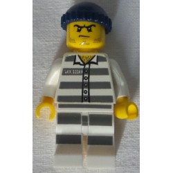 LEGO cty1127 Police - Jail Prisoner 50380 Prison Stripes, Stubble, Dark Blue Knit Cap