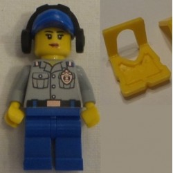 LEGO cty0410 Coast Guard City - Crew Member Female, Blue Cap with Hole, Headphones