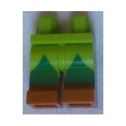 LEGO 970c00bd0522 Minifig Hips and Legs with Molded Dark Orange Lower Legs, Boots, Printed Green Leggings