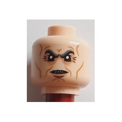 LEGO 3626cbd2871 Minifig Head Dual Sided Dark Bluish Gray Eyebrows, Grin / Scowl with 4 Sharp Teeth