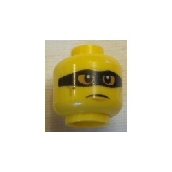 LEGO 3626cbd2525 Minifigure Head Dual Sided Cheek Lines, Baggy Eyes / Frown with Black Mask