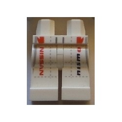 LEGO 970c00bd1120 Minifig Hips and Legs with LtBlGray Stripes, Red 'NISSAN' and Black 'NISMO'