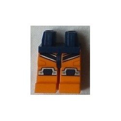 LEGO 970c04bd11 Minifig Hips and Orange Legs Dark Blue and Silver Wetsuit Stripes and Knee Pads
