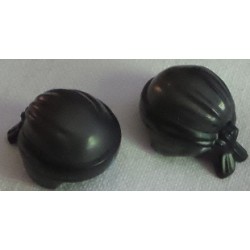 LEGO 24496bd13 Minifig Headgear Ninjago Wrap Type 3 with Molded Black Bandana, Knot, Printed Dark Azure Ninjago Letter W