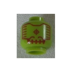 LEGO 3626cbd0989 Minifig Head Alien with Red Head-Up Display (HUD) Pattern