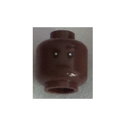LEGO 3626cbd2866 Minifig Head Dual Sided Female, Black Eyebrows, Dark Brown Lips, Raised Right Eyebrow / Smile with Teeth