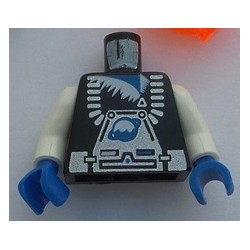 973p62c01 Minifig Torso with Silver Ice Planet Pattern