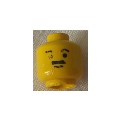 LEGO 3626bpx11 Minifig Head with Flat Moustache and Eyebrows Pattern