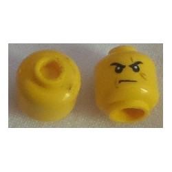 LEGO 3626cbd0526 Minifig Head Eyebrows, Scar Across Left Eye, Cheek Line and Chin Dimple, Scowl