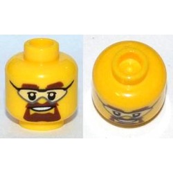 LEGO 3626cbd0803 Minifig Head Glasses with Safety Goggles, Eyebrows and Goatee