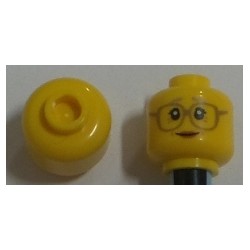 LEGO 3626cbd1568 Minifig Head Female Glasses, Eyebrows, Crow's Feet, Peach Lips