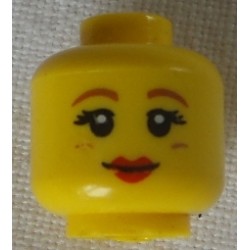 LEGO 3626cbd1490 Minifig Head Female Eyebrows, Round Cheek Lines and Lips