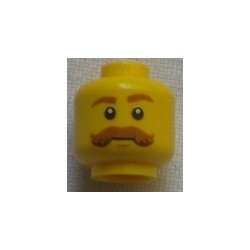 LEGO 3626cbd1564 Minifig Head Dark Orange Eyebrows and Bushy Moustache