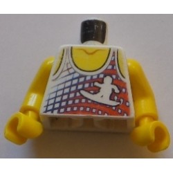 LEGO 973bd0997 Minifig Torso Tank Top with Surfer Silhouette Pattern