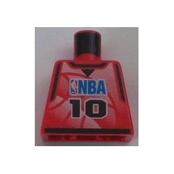 LEGO 973px296 	Minifig Torso with Jersey with NBA Logo and 10 Pattern Front and Back (without Arms/Hans)