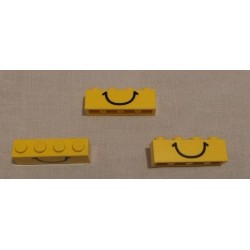 LEGO 3010px3 Brick 1 x 4 with Black Smile Pattern
