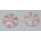 LEGO 3960p05 Round Dish 4 x 4 Inverted with Pink and Green Stripes Pattern