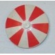 LEGO 3960p06 Round Dish 4 x 4 Inverted with Red Stripes Pattern
