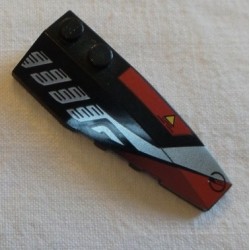 LEGO 41747px10 Wedge 2 x 6 Double Right with Red, Silver Grille Pattern