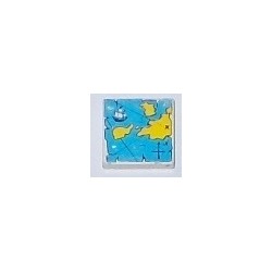 LEGO 3068bp30 Tile 2 x 2 with Blue and Yellow Map Pattern