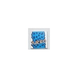 LEGO 3068bpx22 Tile 2 x 2 with Yellow Turbo, Blue Background and Black Spots Pattern