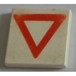 LEGO 3068bp06 Tile 2 x 2 with Red Warning Triangle Pattern