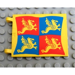 LEGO 2525px5 Flag 6 x 4 with Negative Red and Blue Dragons Pattern