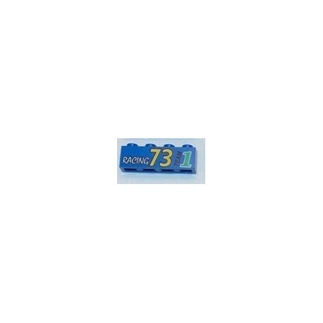 LEGO 3010px15 Brick 1 x 4 with Racing 73 Team 1 Pattern