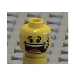 LEGO 3626bpaz Minifig Head with Huge Grin, Eyebrows, and Headset Pattern